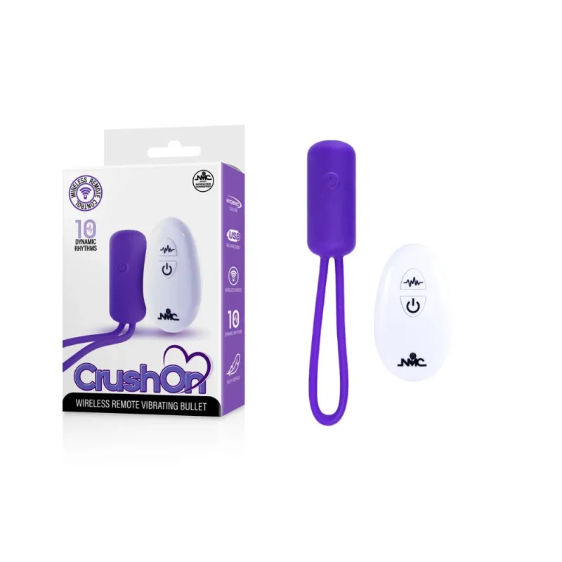 purple usb rechargeable vibrating bullet with wireless remote crush on