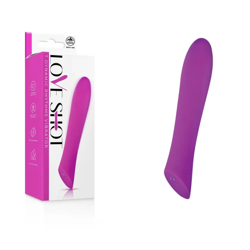 purple usb rechargeable vibrator 17 8 cm love shot