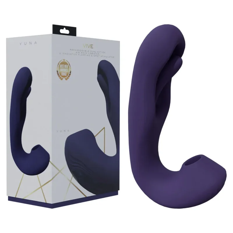 purple vive yuna vibrator usb rechargeable flapping air pulsation