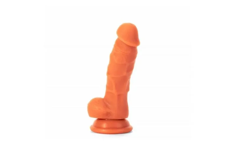 realistic veined dildo with balls flesh toned