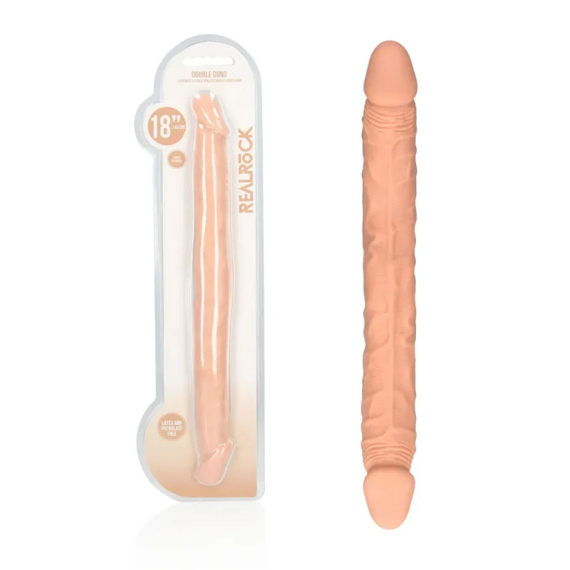 realrock 18 double dildo 46cm double dong in flesh