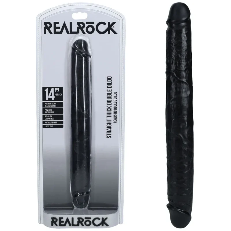 realrock 35cm black double dong 35cm thick double dildo 14