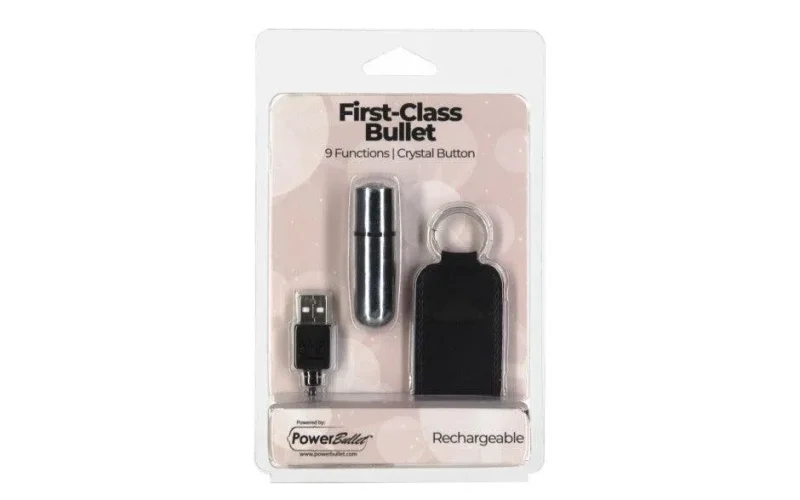 rechargeable power bullet 6cm crystal silver