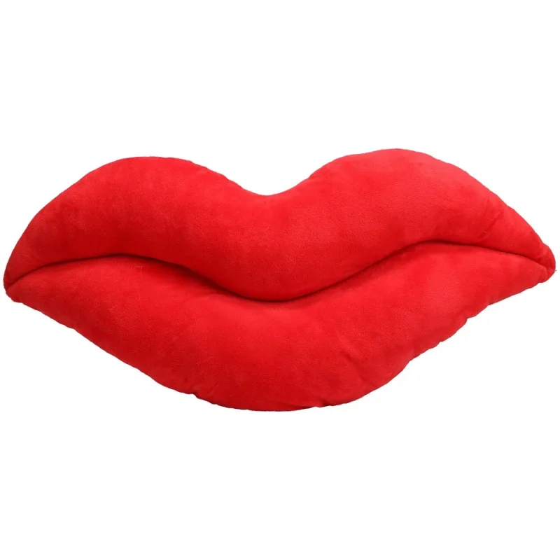 red s line lip pillow plushie small cushion