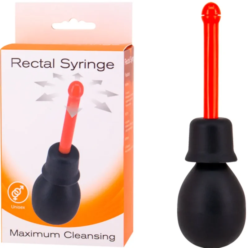 red unisex rectal douche syringe by seven creations