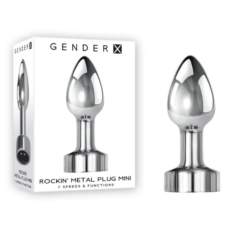 rockin metal plug mini chrome 7 8 cm usb rechargeable vibrating butt plug