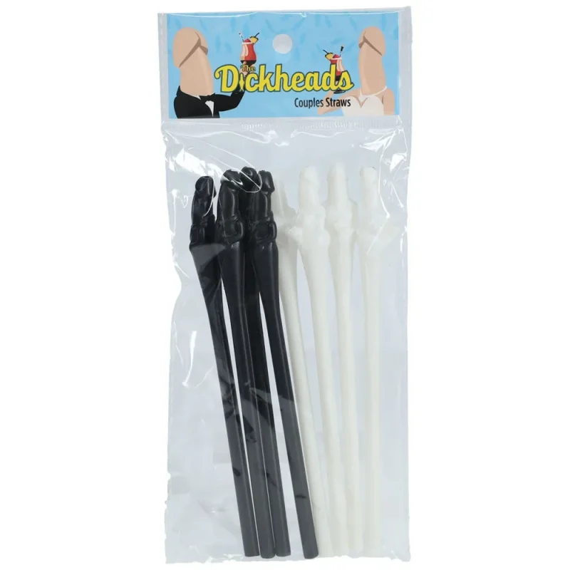 s line dickhead couples straws black white novelty 8 pack