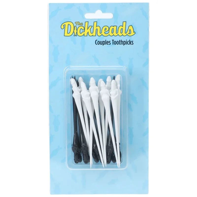 s line the dickheads novelty toothpicks 20 pack black white for couples