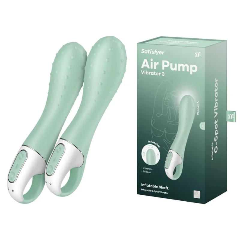 satisfyer air pump 3 mint usb rechargeable inflatable vibrator