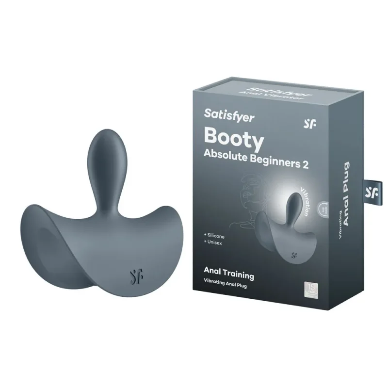 satisfyer booty beginner 2 grey usb rechargeable vibrating butt plug