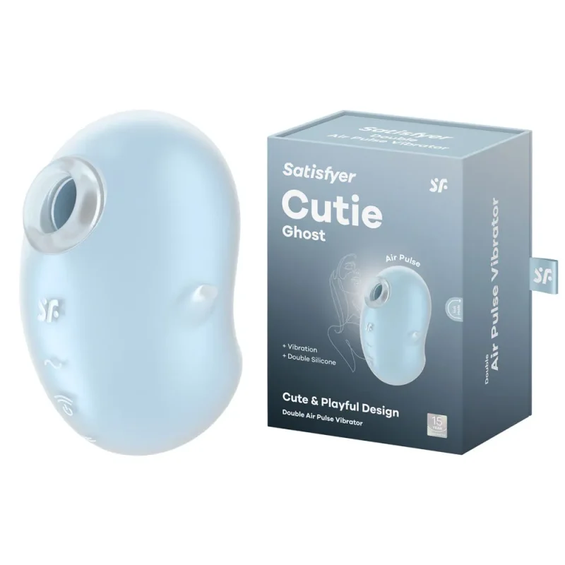 satisfyer cutie ghost rechargeable air pulse massager blue