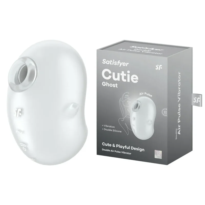 satisfyer cutie ghost white usb rechargeable air pulse stimulator