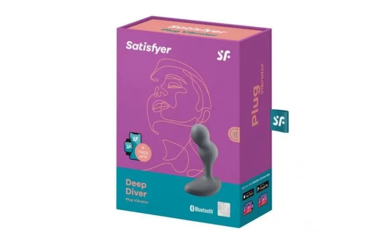 satisfyer deep diver grey vibrating anal plug with app control