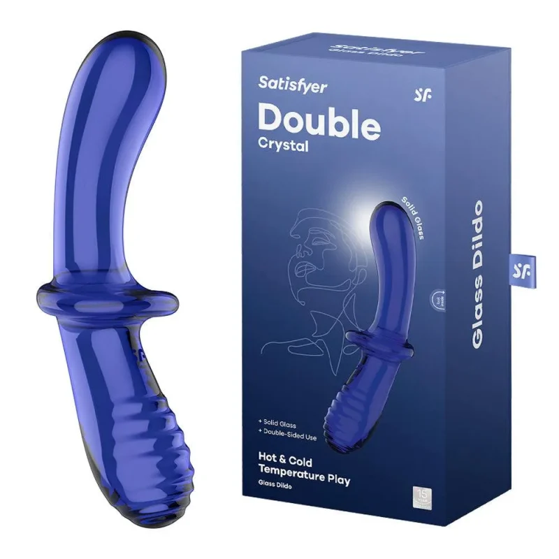 satisfyer double crystal blue dual pleasure vibrator