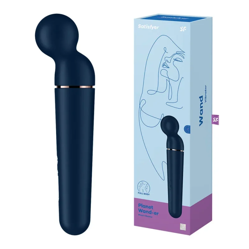 satisfyer planet wand er blue rose gold usb rechargeable massager