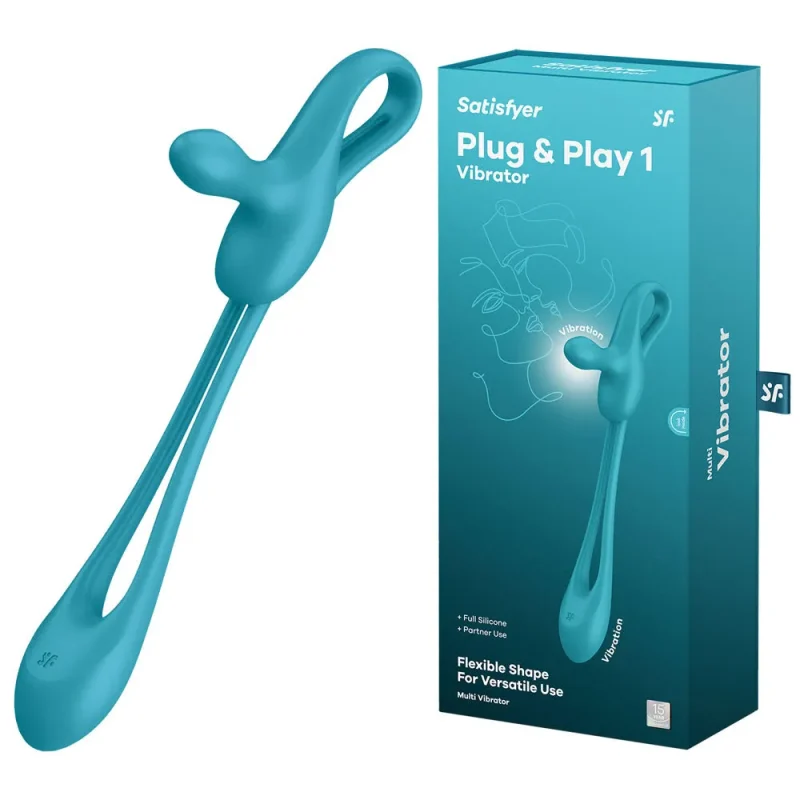 satisfyer plug play 1 blue usb rechargeable couples vibrator