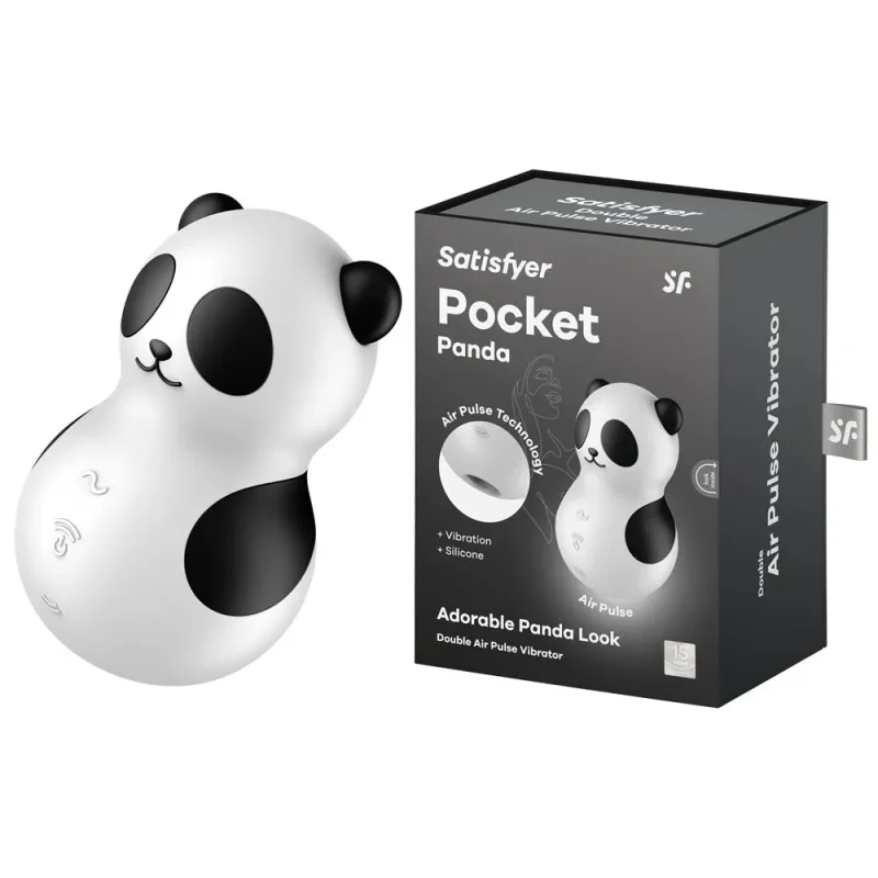 satisfyer pocket panda black rechargeable air pulse stimulator