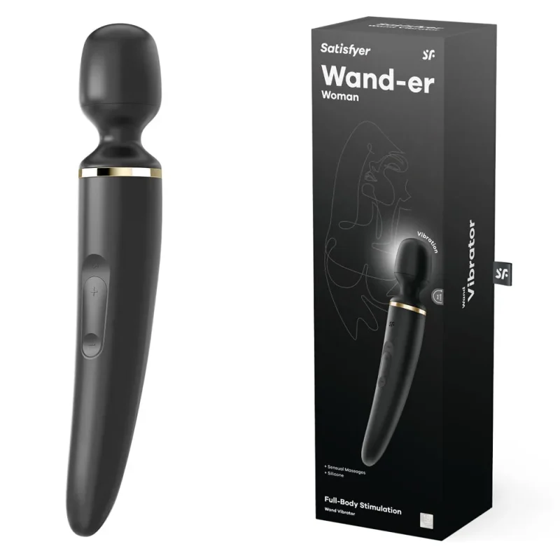 satisfyer wand er woman black usb rechargeable wand massager