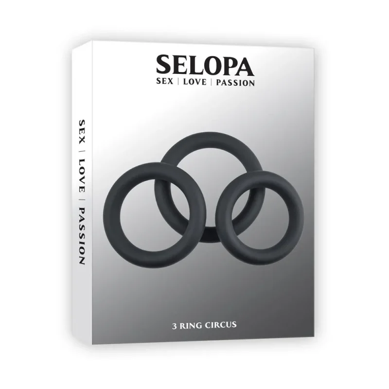 selopa 3 ring circus 3 pack black cock rings