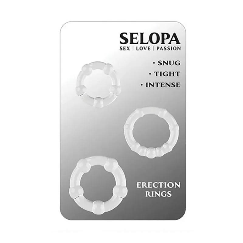 selopa clear cock rings set 3 pack for enhanced erections