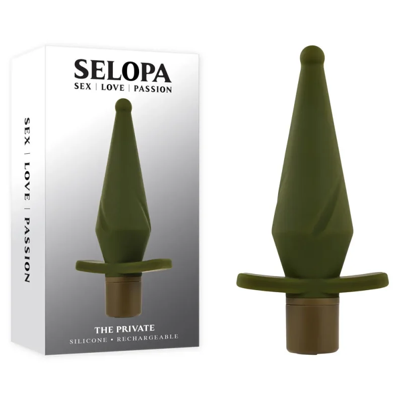 selopa green 13cm usb rechargeable vibrating butt plug