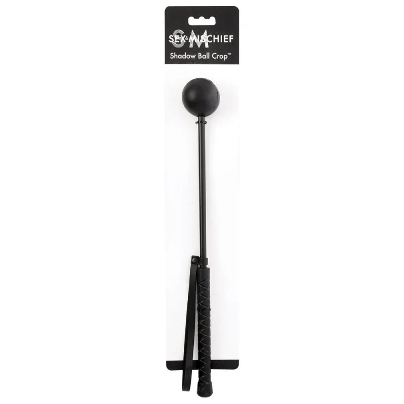 sex mischief black 44cm shadow ball crop whip