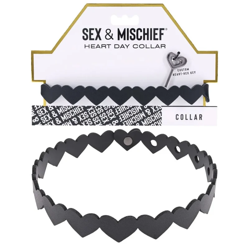 sex mischief black heart collar daytime elegant neckpiece