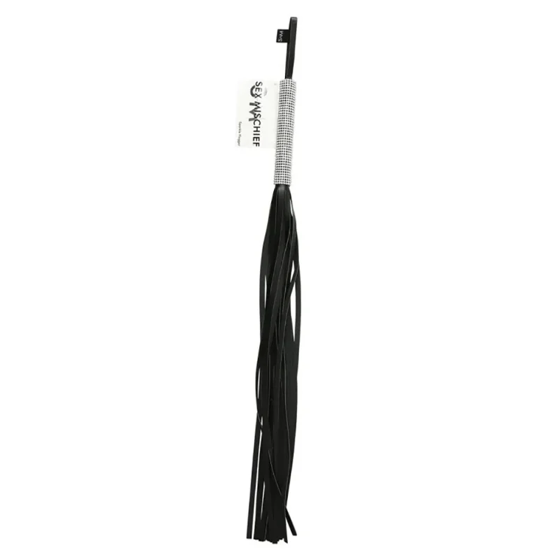 sex mischief black sparkle flogger 78cm whip