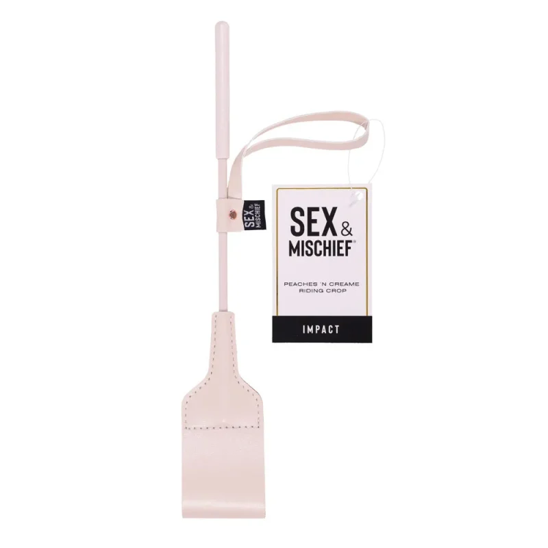 sex mischief peaches n creame leather riding crop