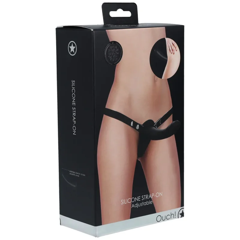 silicone black strap on secure fit comfortable wear