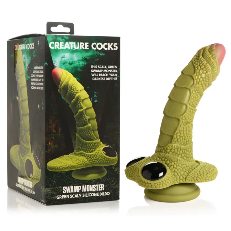 swamp monster fantasy dildo 23 9cm green creature cock