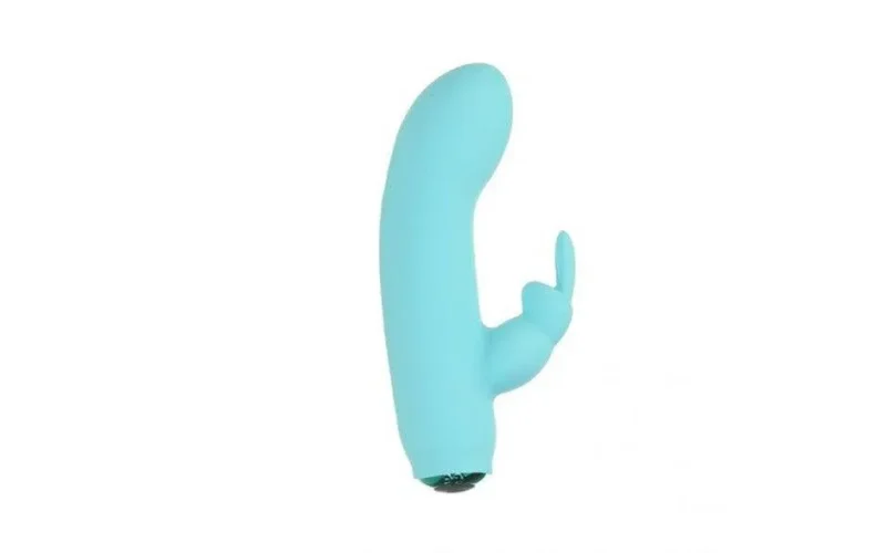 teal rechargeable bunny bullet with sleeve