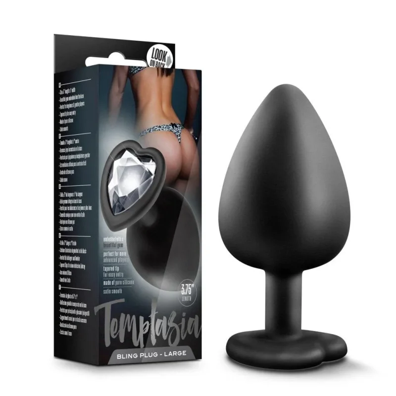 temptasia large black bling plug