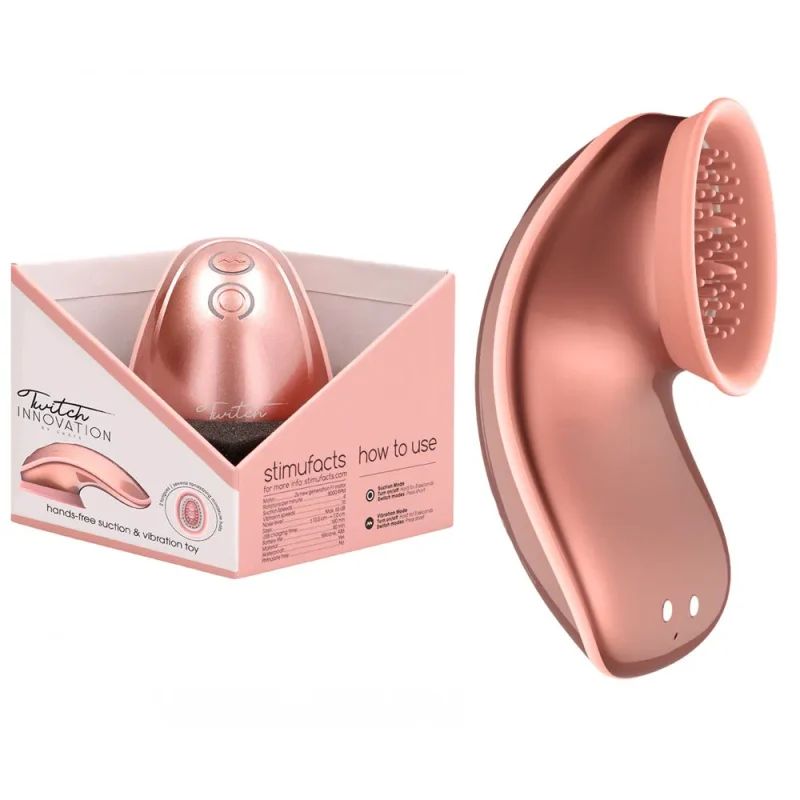 twitch 1 rose gold usb rechargeable suction vibrator