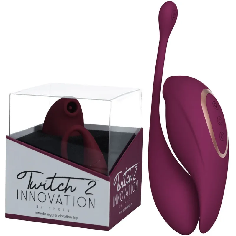 twitch 2 burgundy rechargeable vibrator with remote egg