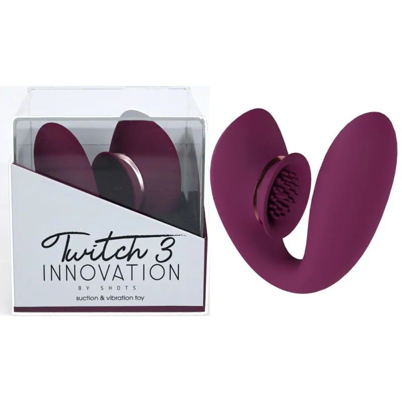 twitch 3 usb rechargeable suction vibrator burgundy