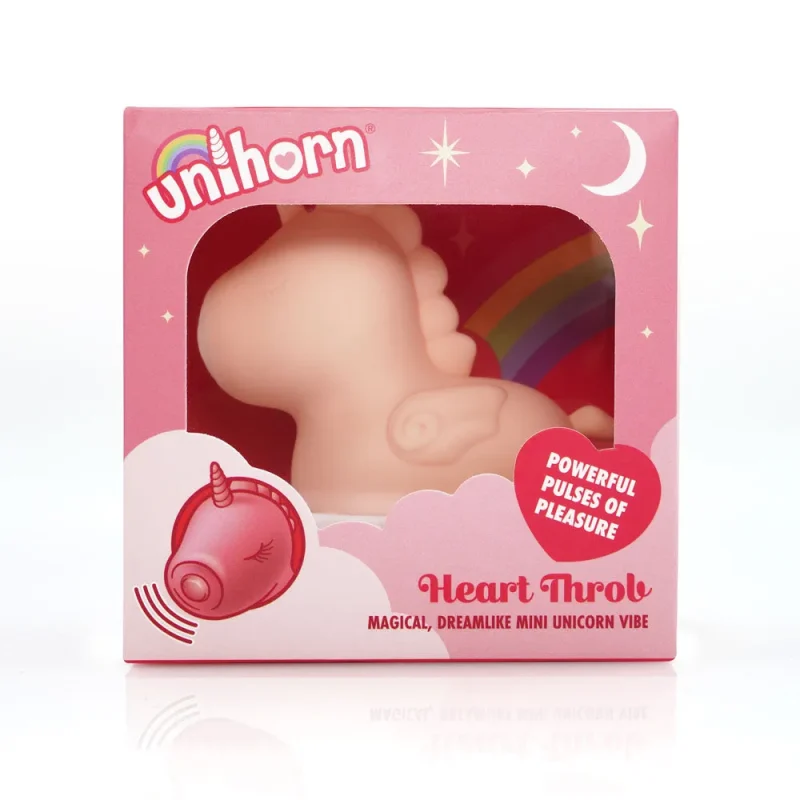 unihorn heart throb yellow usb rechargeable flick vibrator