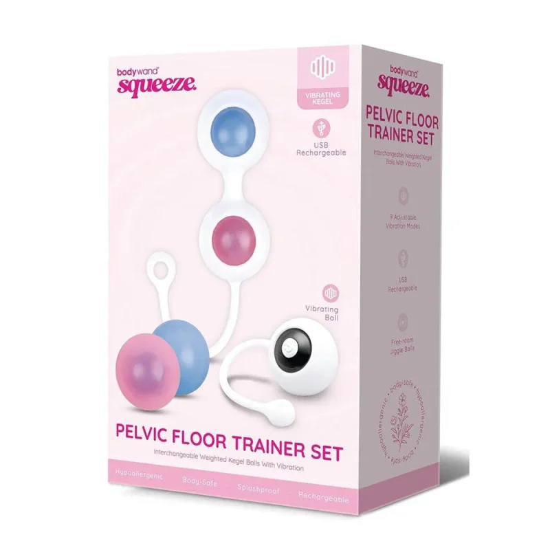 usb rechargeable pelvic floor trainer bodywand squeeze vibrating kegel set