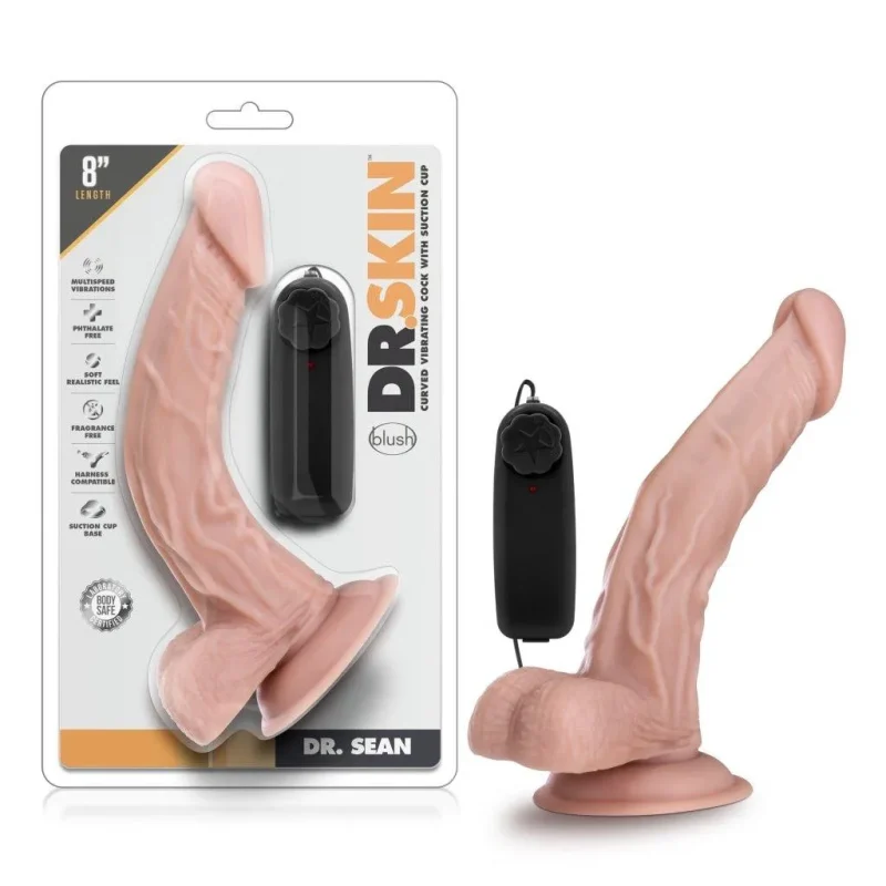 vanilla vibrating cock 8in w suction cup dr skin