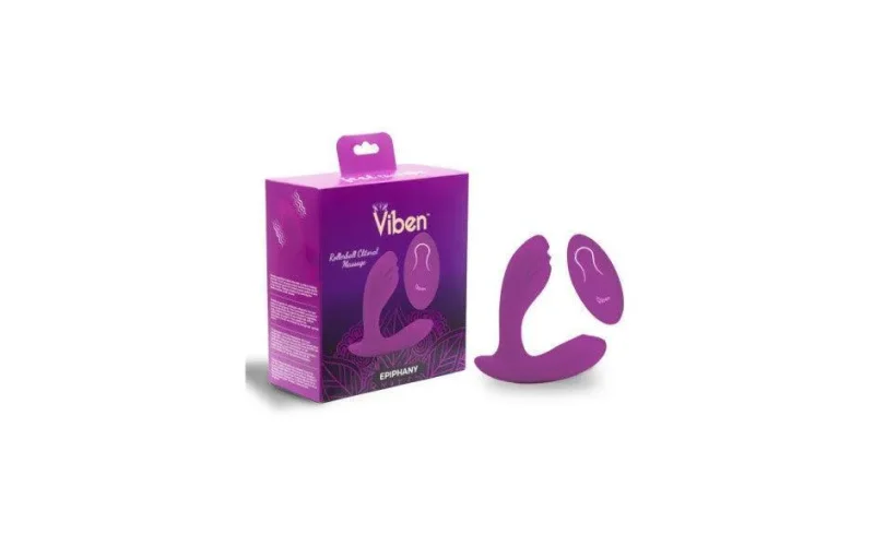 viben epiphany dual stim rollerball massager w remote berry