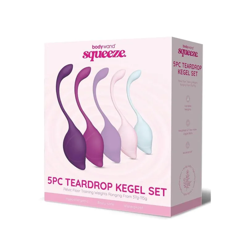 weighted kegel set 5 piece kit bodywand squeeze teardrop