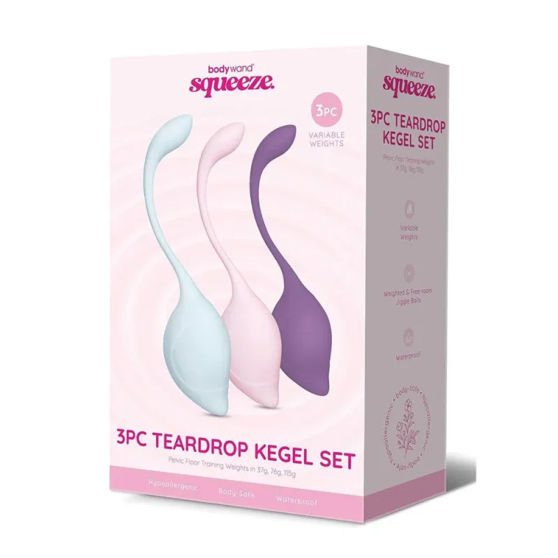 weighted kegel set bodywand squeeze 3 piece teardrop kit