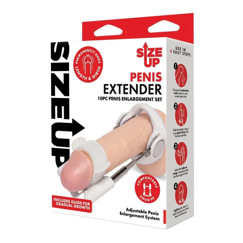 white penis extender kit 10 piece size up set