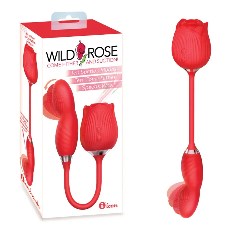 wild rose red usb rechargeable air pulse vibrator dual stimulation