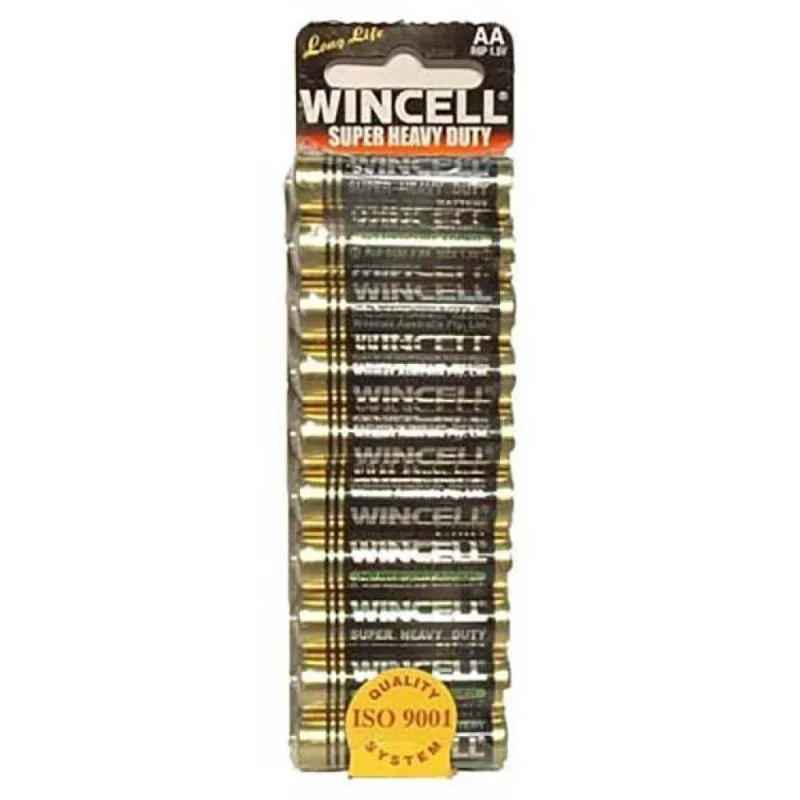 wincell aa super heavy duty batteries 10 pack