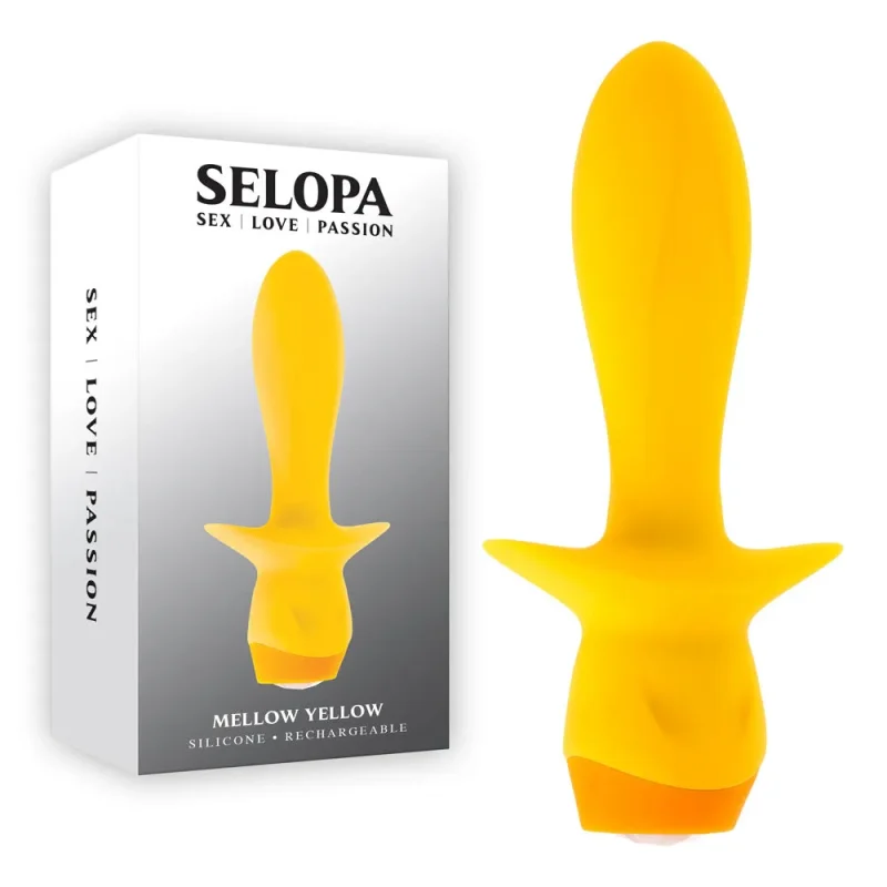 yellow 13 5cm usb rechargeable anal vibrator plug