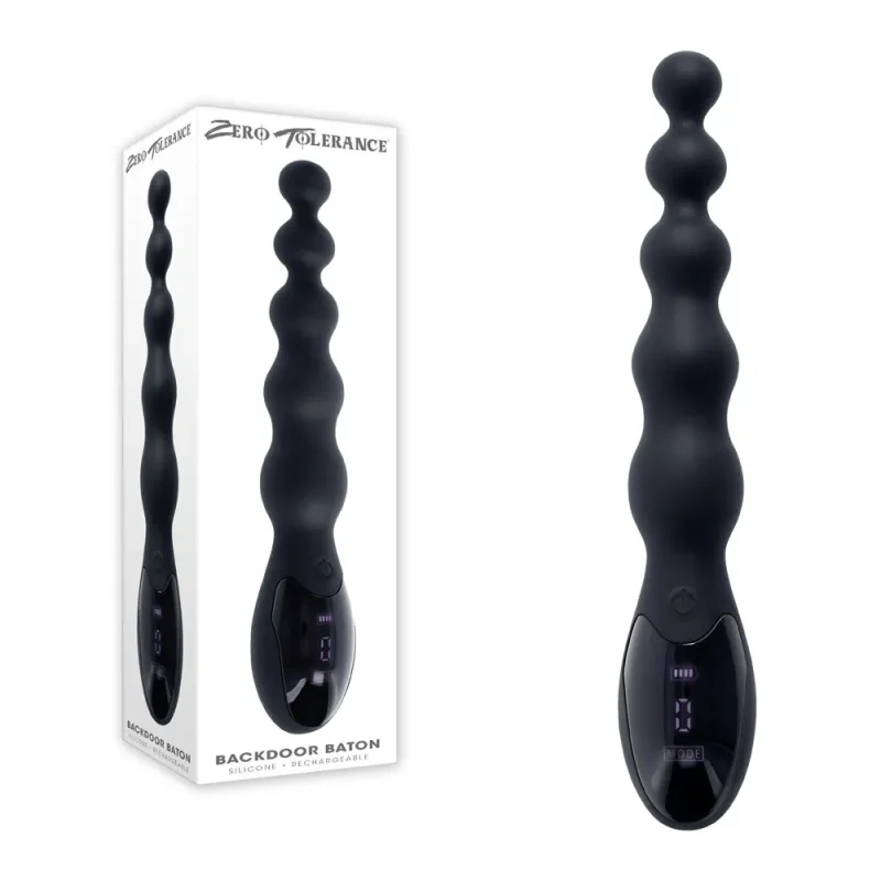 zero tolerance backdoor baton 24cm usb rechargeable black vibrating anal beads