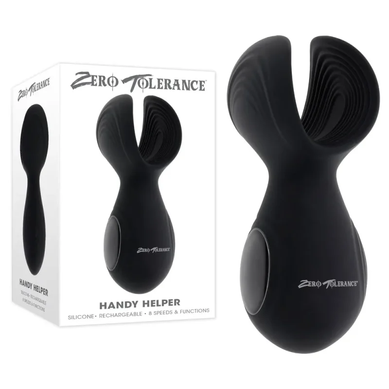 zero tolerance black usb rechargeable vibrating stroker handy helper