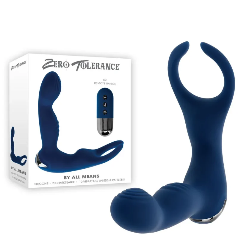 zero tolerance blue usb rechargeable prostate massager cock ring