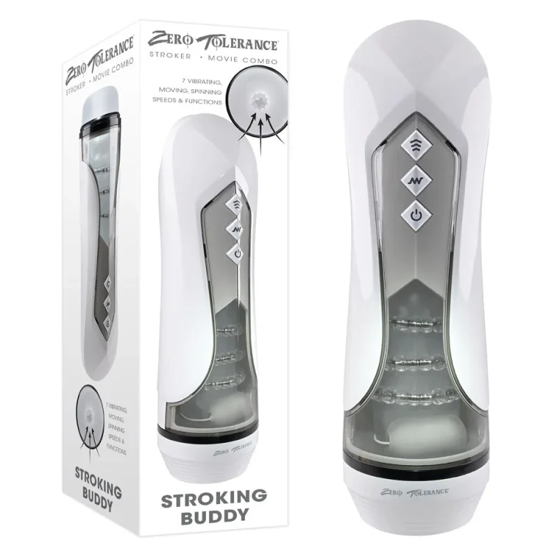 zero tolerance white usb rechargeable vibrating thrusting stroker